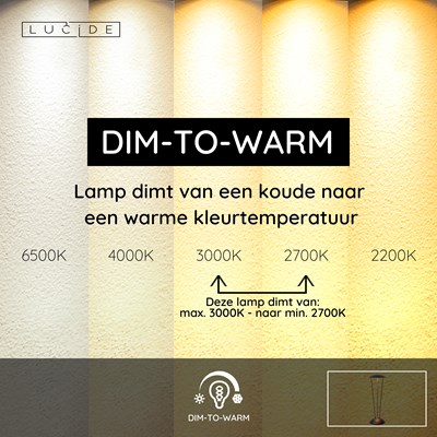 Lucide RENEE - Oplaadbare Tafellamp Binnen/Buiten - Accu/Batterij - Ø 12,3 cm - LED Dim to warm - 1x2,2W 2700K/3000K - IP54 - Met draadloos oplaadstation - Zwart